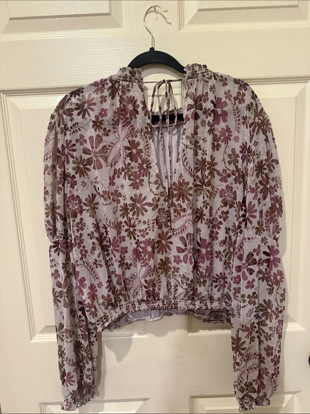 Free People Clarissa smocked neck floral top, medium
